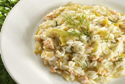 Risotto au saumon frais et poireaux WW