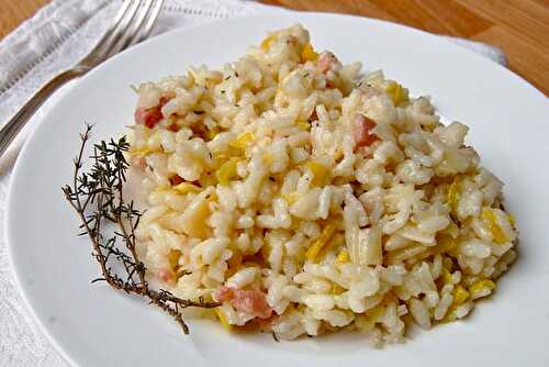 Risotto aux poireaux et saumon fumé avec Thermomix