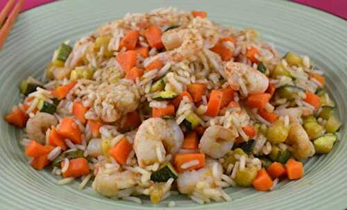 Riz Sauté aux Crevettes et Légumes