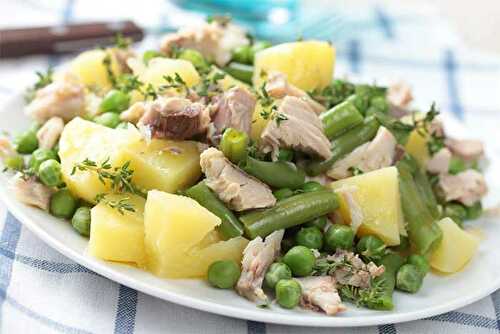 Salade de pomme de terre, thon et haricots verts