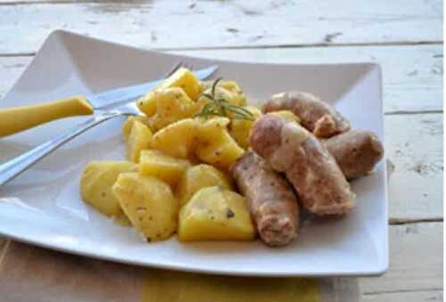 Saucisses et pommes de terre au Varoma