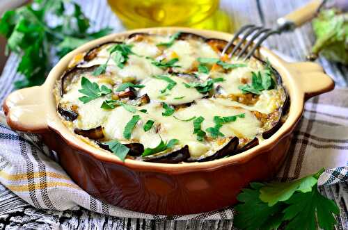 Savoureux gratin d'aubergines à la mozzarella et parmesan