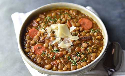 Soupe de lentilles et lardons au Thermomix