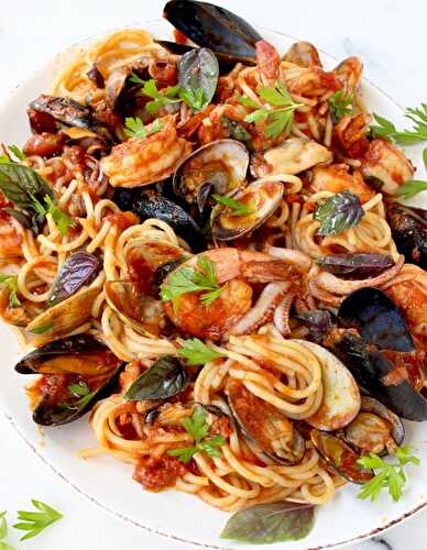 Spaghettis aux fruits de mer au Thermomix