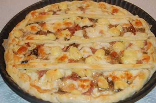 Tarte aux champignons, jambon et fromage WW