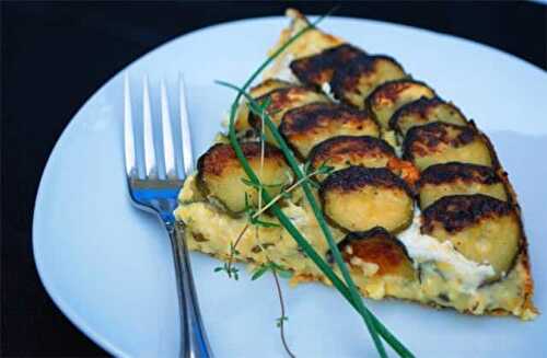 Tarte de polenta aux courgettes