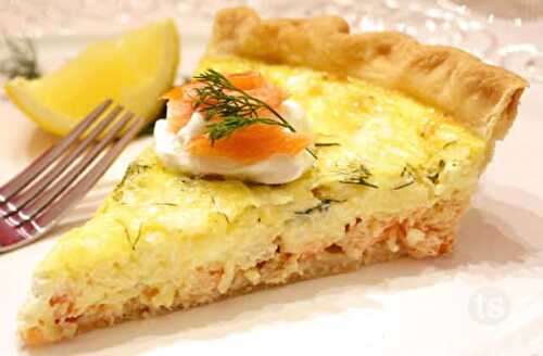 Tarte de saumon au boursin ail et fines herbes WW