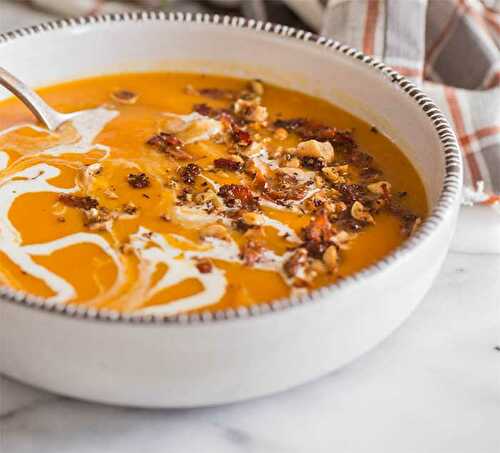 Velouté de Butternut au curry et aux noisettes au Thermomix