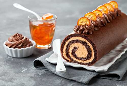 Bûche glacée au chocolat et mandarine au Thermomix