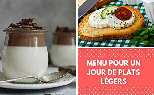 Menu pour un jour de plats légers