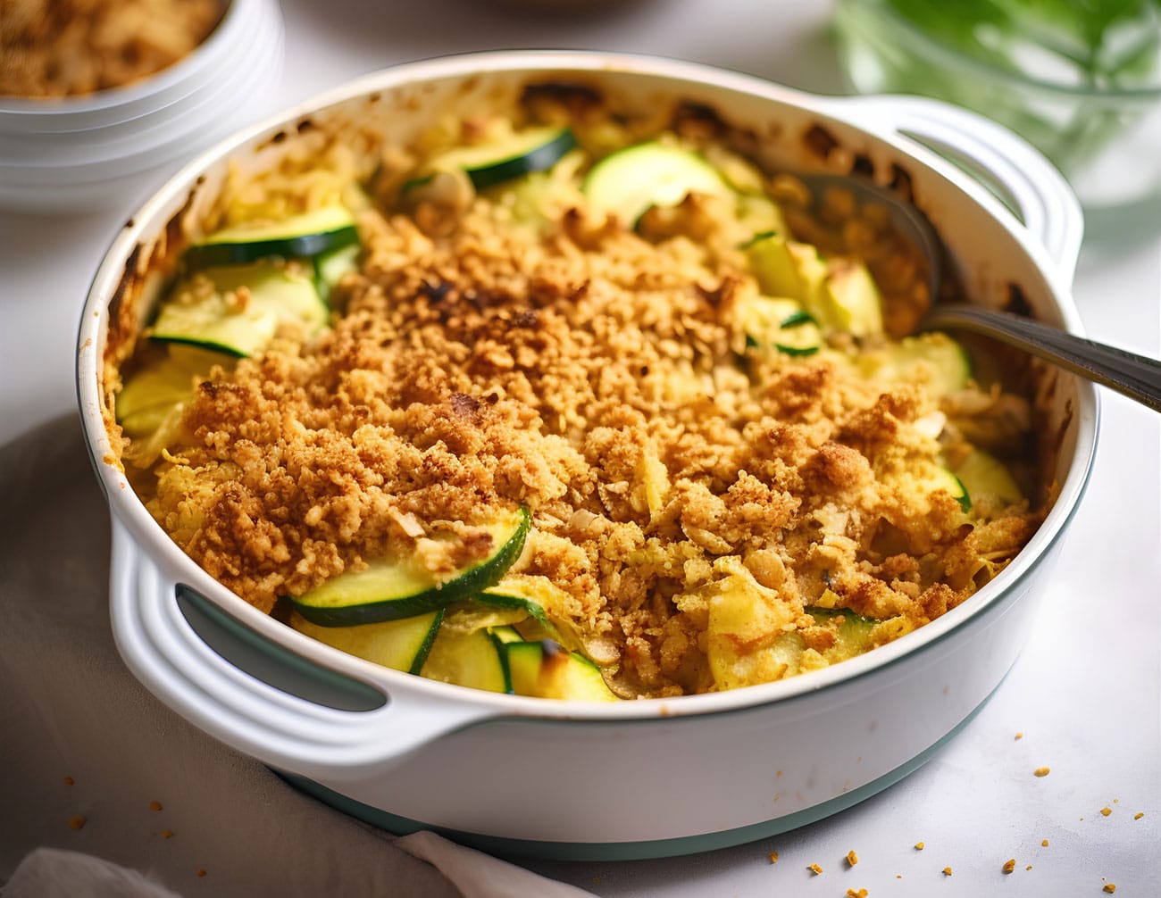 Crumble de Courgette et Poulet : Recette Rapide en moins de 15 minutes