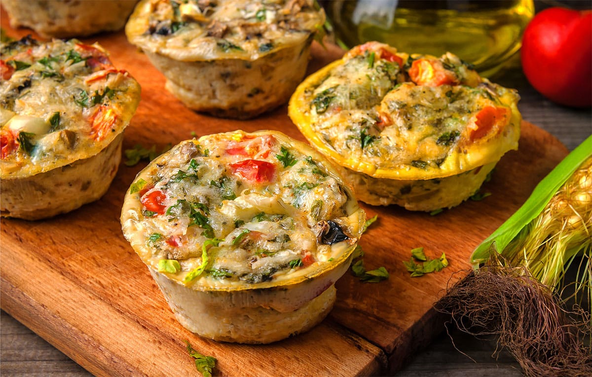 Muffins aux Légumes et oeufs avec Fromage de Chèvre et Fines Herbes