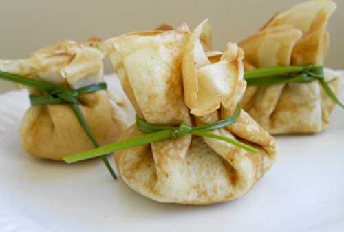 Aumônières au jambon, Boursin et chèvre