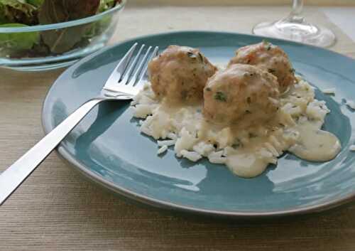 Boulettes de viande avec sauce blanche et riz au thermomix