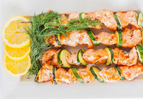 Brochettes de poisson à l'aneth légères