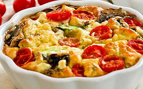 Clafoutis aux Courgettes Champignons et Tomates Cerises