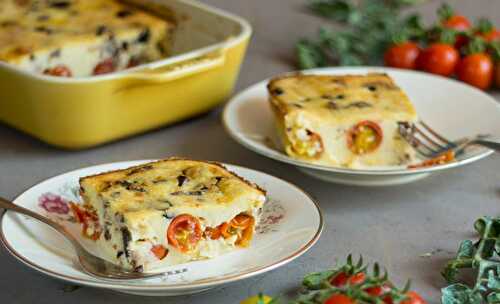 Clafoutis aux tomates cerises et olives noires