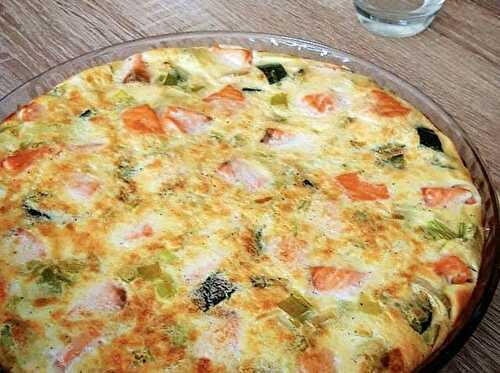 Clafoutis Léger Saumon Poireaux et Courgettes