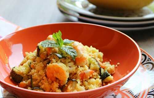 Couscous de crevettes aux légumes