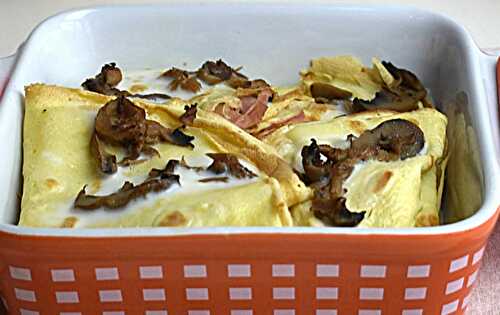 Crêpes Farcies aux Champignons et Jambon