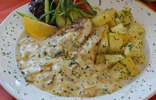 Filet de Poisson à la Sauce aux Champignons