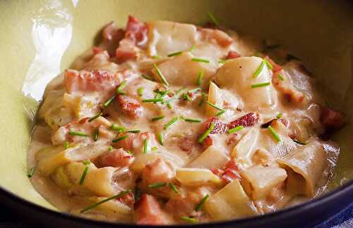 Fondue d'Endives à la Crème et Lardons