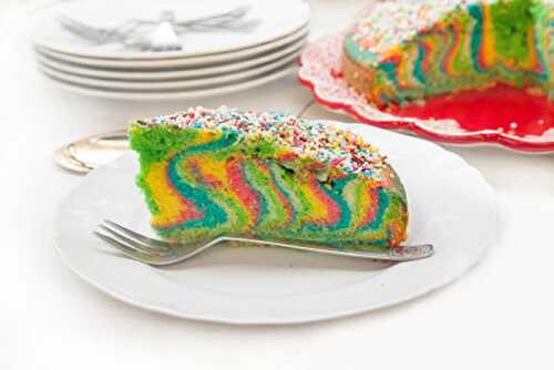 Gâteau Rainbow marbré avec Thermomix