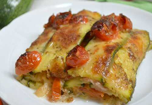 Lasagnes de Courgettes au Jambon et Tomates Cerises