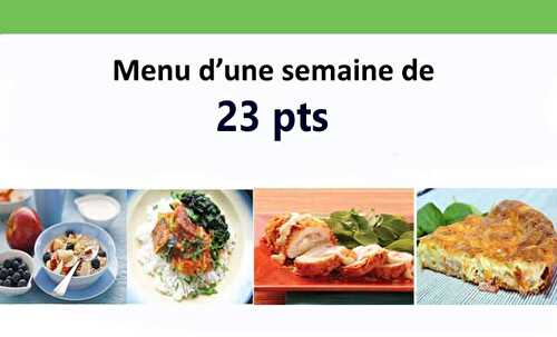 Menu d’une semaine de 23 points