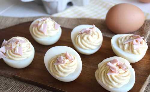 Oeufs farcis au jambon avec Thermomix