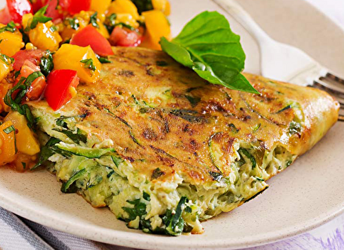 Omelette Légère aux Courgettes et Menthe