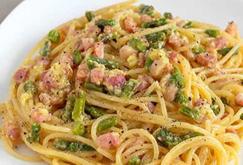 Pâtes Carbonara aux Asperges