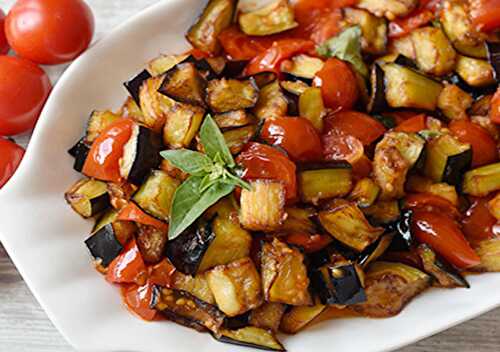 Poêlée d'Aubergines et de Tomates Cerises