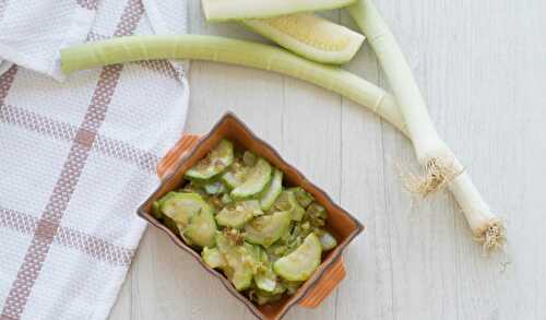 Poêlée de courgettes et poireaux