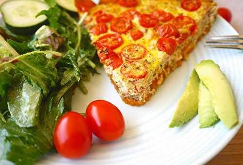 Quiche au thon et au tomates cerises légère