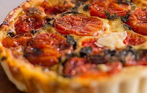 Quiche au thon, moutarde et tomates cerises