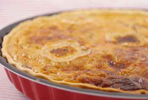 Quiche légère aux oignons, jambon et chèvre