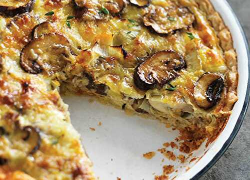 Quiche Légère aux Poireaux et aux Champignons