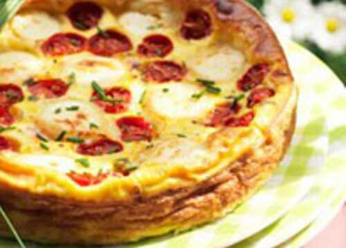 Quiche sans pâte au chèvre et à la tomate