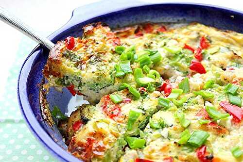 Quiche Sans Pâte aux Légumes et Poulet