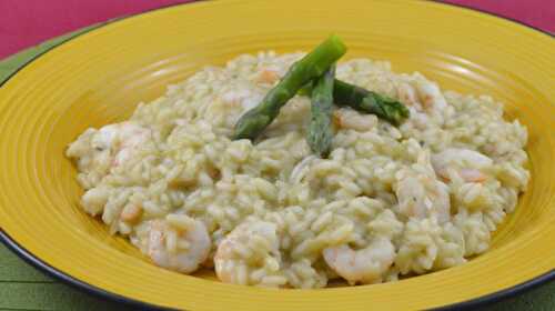 Risotto aux crevettes et aux asperges