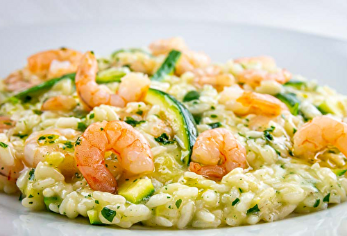 Risotto Léger aux Crevettes et aux Courgettes