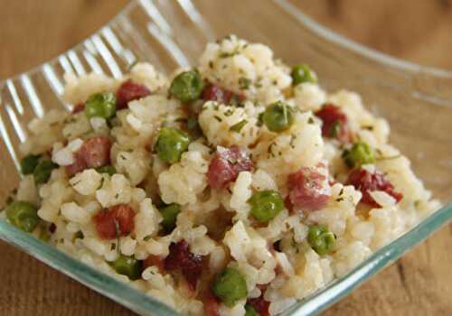 Riz aux petits pois et au jambon