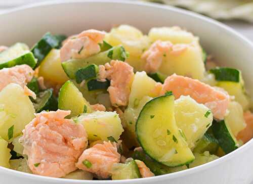 Salade de Pomme de Terre au Saumon et Courgettes