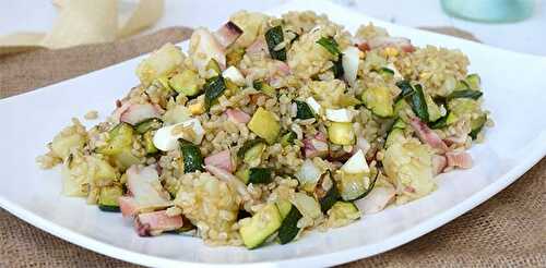 Salade de riz au poulpe et courgette - Plat et Recette