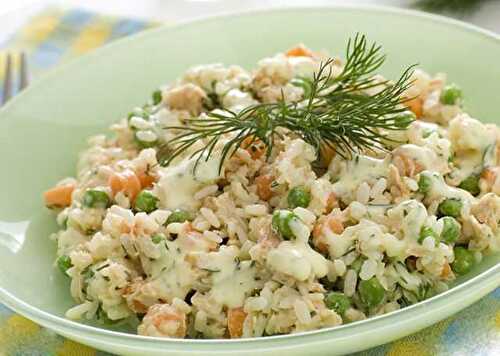 Salade de Riz au Saumon et Petits Pois