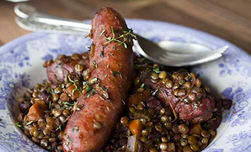 Saucisses aux lentilles avec Thermomix