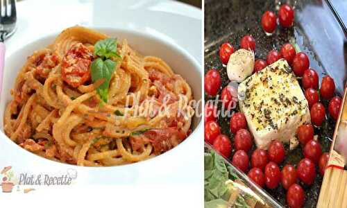 Spaghettis à la Feta et Tomates Cerises au Four