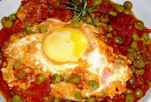 Tajine de petits pois aux oeufs