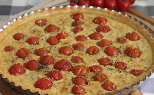 Tarte au thon et aux tomates cerises